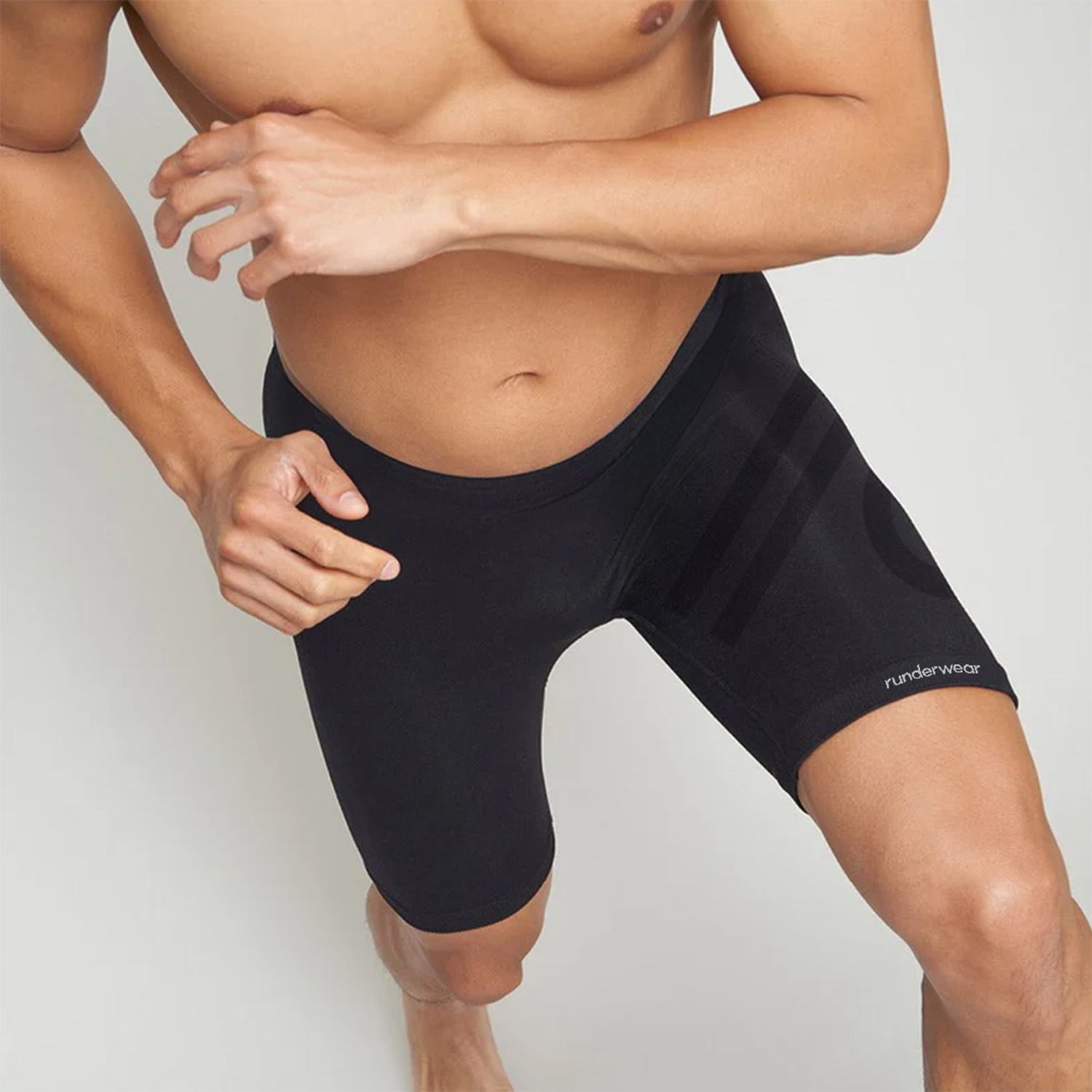 Men’s Running Long Boxer Shorts – Black