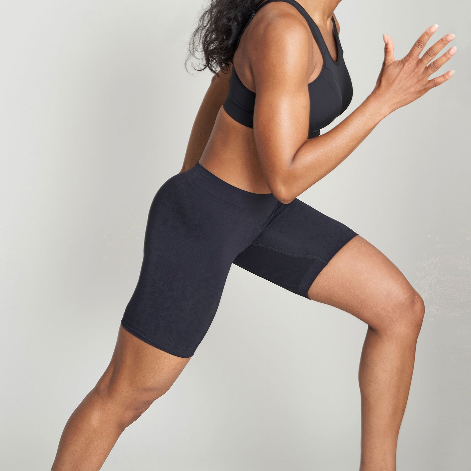 Women’s Running Long Boxer Shorts – Black